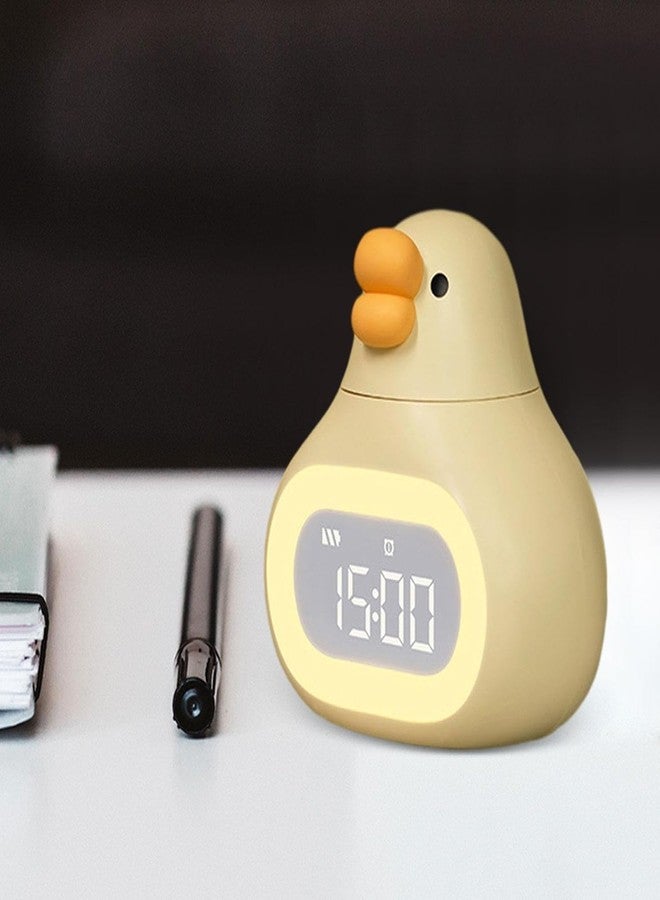 HEEJ Cute Duck Digital Alarm Clock for Kids, Silicone Night Light Sleep Trainer, USB Rechargeable Bedside Lamp with Dual Alarms, Snooze & Countdown Timer, Kawaii Room Decor for Toddlers Boys & Girls - Image 2